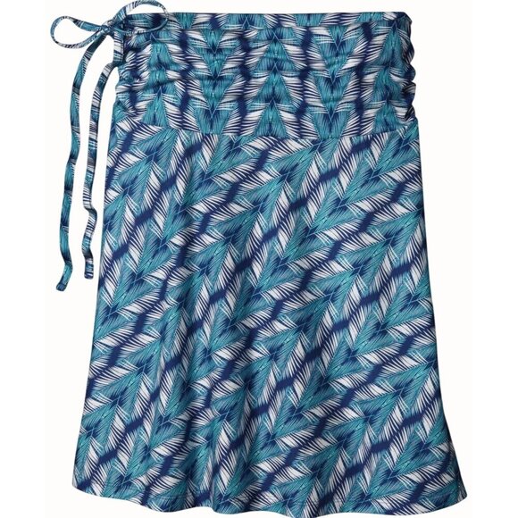 Patagonia Lithia Womens Stretch Outdoor XS Skirt Blue Feather Print Lightweight - Picture 1 of 3